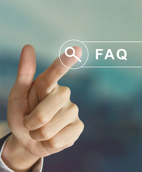 FAQ illustration — pointing to a question mark